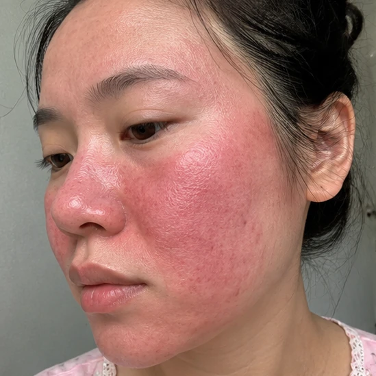 Ngày 1 - Da mỏng yếu lộ gân máu mạch li ti
